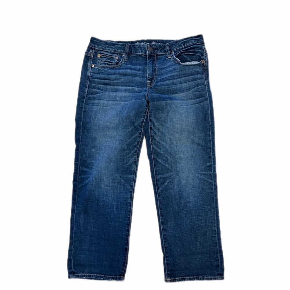American Eagle Outfitters Dark Blue Cropped Jeans